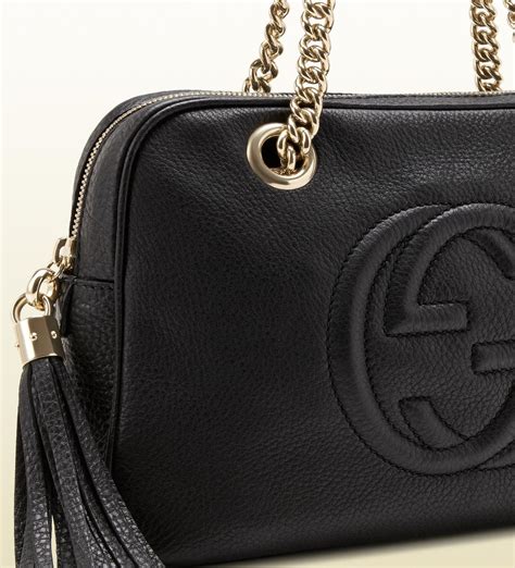 gucci soho black shoulder bag|Gucci soho shoulder bag discontinued.